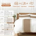 thumbnail image 6 of Brown Bedding Duvet Cover Set King Size 4 Pieces Stripes Solid Color Soft Twill Plush Quilt Cover, Include 1 Duvet Cover 1 Flat Sheet And 2 Pillow, 6 of 7
