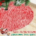 thumbnail image 1 of 48/35/31" Round Pink Plush Christmas Tree Skirts , Traditional Christmas Tree Mat Floor Cover Home Hotel Christmas Party DIY Decor, 1 of 10