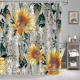 thumbnail image 2 of Cortina de ducha floral para baño, antimoho, impermeable, lavable, estilo bohemio, de poliéster, con dobladillo con peso para bañeras, spas y baños húmedos., 2 of 5