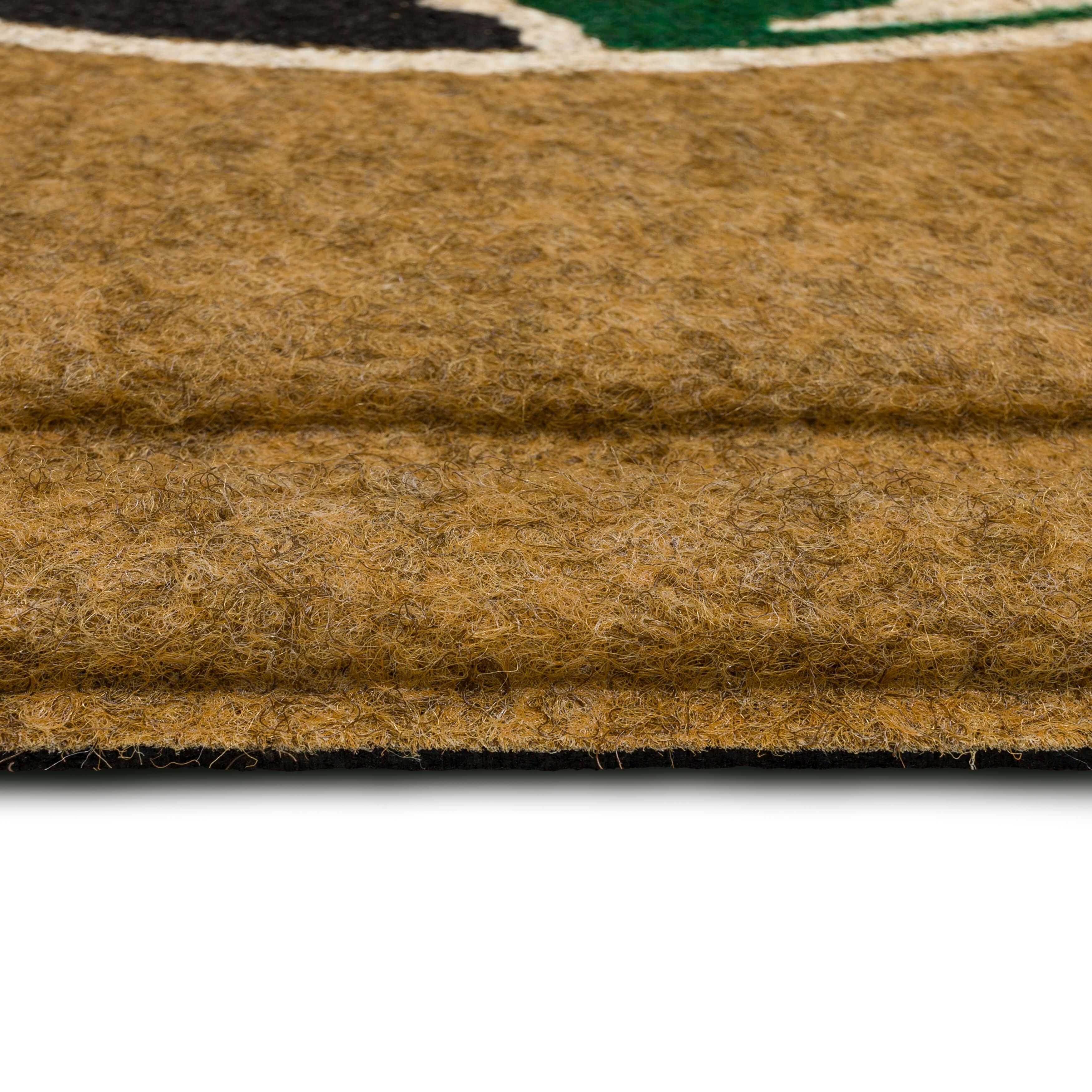 Mossy Oak Logo Recycled Rubber Indoor Outdoor Faux Coir All Weather Non-slip Doormat, Tan, 18" x 30"