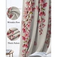thumbnail image 6 of Butterfly Flower Blackout Curtains 45 Inches Long, Kitchen Black Out Window Treatments, Farmhouse Country Pink Floral on Linen Thermal Insulated Lined Drapes for Small Window with Grommet 42"x45", 6 of 8