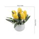 thumbnail image 3 of Tulipanes Artificiales En Miniatura En Maceta – Flores Artificiales En Maceta para Decoración de Escritorio, Bonsái de Planta Verde Artificial para Estante o Mesa., 3 of 6