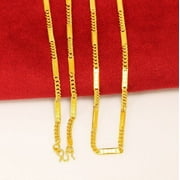 New lady's  22K 23K24K Thai Baht Yellow Gold GP Filled Necklace 24 inch  Jewelry