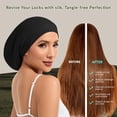 thumbnail image 3 of Gorro de Seda NatureKess Bonnet 22 Momme Ajustable Negro, 3 of 8