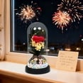thumbnail image 5 of Dianli Valentine's Day Gift Everlasting Rose Soap Bouquet in Glass Dome With LED Base Long-Lasting Floral Arrangement for Girlfriend Wife Birthday Anniversary Gift, 5 of 6