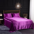 thumbnail image 4 of WONESION Satin Sheet Set 3 Piece Hotel Soft Sikly Deep Pocket Bed Sheets,Twin,Purple, 4 of 5