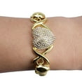 thumbnail image 3 of High Quality Women Hugs & Kisses Xo Bracelet Big Heart 18k Layered Real Gold Plated #6, 3 of 4