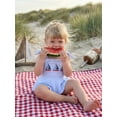 thumbnail image 6 of BemeyourBBs Toddler Baby Girl Sailboat Swimsuit Infant Bathing Suit Summer One Piece Swimwear Cute Sailboat Print Strap Tie Up Sleeveless Beachwear, 6 of 9