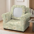 thumbnail image 3 of FKELYI Retro Lily Flower Print Stretch Armchair Slipcover 2 Pcs Couch Covers Anti-Dust Furniture Protector Washable Spandex Sofa Cover with Individual Cushion Cover, 3 of 7