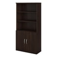 thumbnail image 1 of Pemberly Row Tall 5 Shelf Bookcase with Doors in Black Walnut - Engineered Wood, 1 of 7