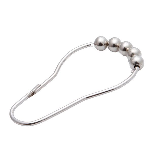 Metal Shower Curtain Roller Rings in Chrome Finish, Set of 12