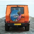 thumbnail image 4 of Haiem Spare Tire Cover , Wheel Cover with Colorful Mediterranean Village printed, Camper Spare Tire Cover Fit for Jeep Wrangler Rv SUV Truck Travel Trailer-15 inch, 4 of 8
