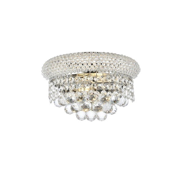 Primo 2 light Chrome Wall Sconce Clear Royal Cut Crystal