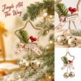 thumbnail image 2 of Christmas Door Decorations, Rustic Wall Decor Star with Gold Bells for Home Decoration, 2 of 4