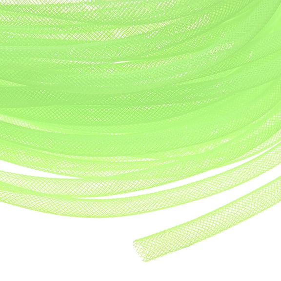 Uxcell Mesh Tube Ribbon 25 Yards, 6mm Elastic Fabric Ribbons[Light Green]