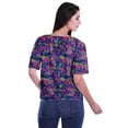 thumbnail image 4 of Moomaya Printed Casual Top For Womens V-Neck Summer Top Short Sleeve Blouse T-shirt, 4 of 6
