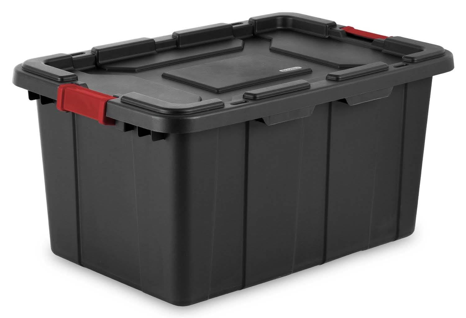 Sterilite 27 Gallon Durable Rugged Plastic Utility Storage With Latches