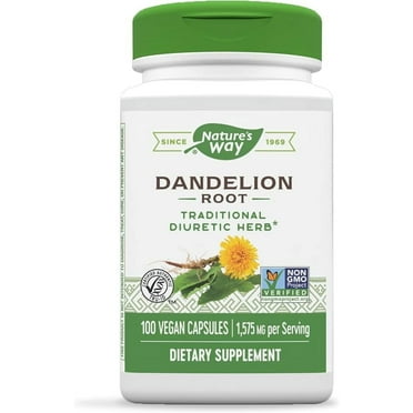 Nature's Way Dandelion Root, Traditional Diuretic Herb*, 100 Vegan Capsules