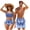 Deer Floral, variant on Moon Stars Sexy Tie Knot Bikini Sets for Women Two Piece Bathing Suit,Mens Board Shorts with Pockets,Astronomy Couples Matching Swimsuits for Holiday Party