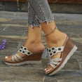 thumbnail image 1 of Sandales Compensées Décorées de Strass pour Femmes Design Découpé Décontracté Sandales à Plateforme Chaussures d'Été Confortables, 1 of 7