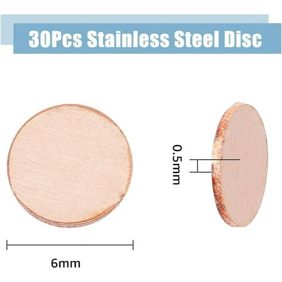 1box 30pcs Copper Sheets Copper Disc Flat Round PeachPuff 6x0.5mm