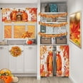 thumbnail image 2 of Mloabuc Autumn Rustic Wood Kitchen Curtains with Valance and Tier Sets 36 Inch, 3 Pieces Farmhouse Pumpkin Fall Leaf Rod Pocket Drapes Window Treatment Curtains for Kitchen Over Sink Dining Room Decor, 2 of 6