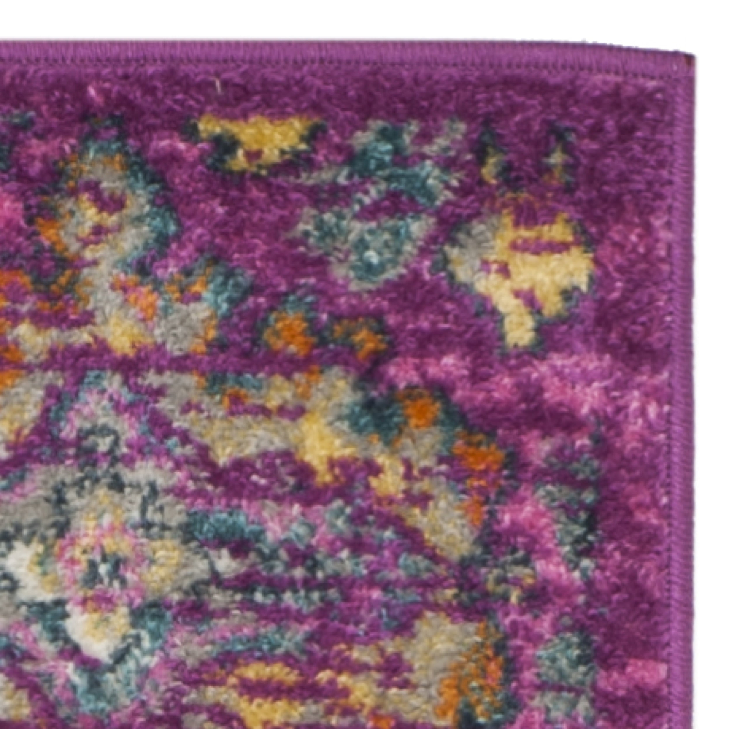 SAFAVIEH Madison Britton Geometric Floral Runner Rug, Fuchsia/Blue, 2'3" x 6'