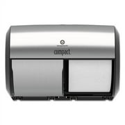 Compact Coreless Side-By-Side 2-Roll Dispenser, 11 X 7.4 X 7.4, Stainless Steel | Bundle of 5 Cartons