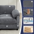 thumbnail image 2 of RIAFUN Loveseat Sofa, Modern 2 Seater Corduroy Sofa Couch for Living Room Bedroom Reading Room Office, Dark Gray, 2 of 6
