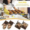 thumbnail image 5 of Honeii Vintage Peonies Rustic Charm Pattern Oven Mitts and Pot Holders, Silicone Oven Gloves,500 F Heat Resistant Oven Mitts Sets, 4PCS, 5 of 6