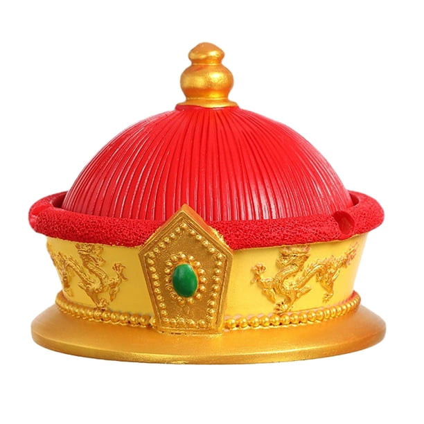 Cenicero con forma de bolsa de la suerte/sombrero de emperador con tapa para escritorio, rojo B