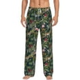 thumbnail image 2 of Picia Flamingos And Palm Leaves Mens Soft Woven Cotton Elastic Waistband Sleep Pajama Pant Lounge Sleep Pant With Pockets And Drawstring-Medium, 2 of 9