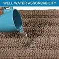thumbnail image 4 of PrimeBeau Striped Chenille Bath Rugs, Super Absorbent, Non-Slip, Set of 2, Taupe, 47" x 17" Plus 17" x 24", 4 of 8