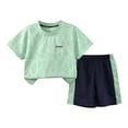 thumbnail image 2 of ATOGUTA Size 1-12 Years Toddler Boy Set 2 Piece Short Sleeve Graphic T-Shirts and Active Shorts Outfit Set for Boys Green, 2 of 5