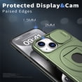 thumbnail image 2 of AUshell for iPhone 15 Plus Case, Slide Camera Window Compatible wth MagSafe Rotating Kickstand Ring Silicone Military-grade Drop Resistant for iPhone 15 Plus Magnetic Shockproof Shell, Olivegreen, 2 of 6