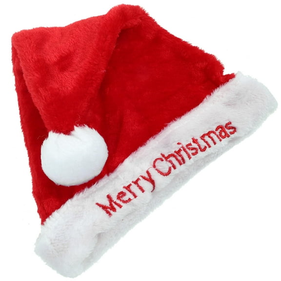 GOOHOCHY Merry Christmas Plush Santa Hats Thicken Christmas Hat Party Costume Accessories