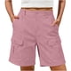 thumbnail image 1 of Pantalones de Carga de las Mujeres con Bolsillos Color Sólido Ropa de Trabajo Elástica Cintura Multi-Bolsillo Pantalones de Cinco Pulgadas, 1 of 6
