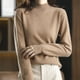 thumbnail image 5 of Suéter informal para mujer, jersey de punto coreano holgado de color liso con cuello alto y corte ajustado para otoño e invierno, 5 of 5