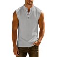 thumbnail image 3 of Men's Sleeveless Tank Tops Casual Summer Workout Beach Shirts for Outdoor Activities Daily Wear Gym Use Light Gray 2XL, 3 of 8