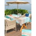 thumbnail image 5 of Outdoor Tablecloth with Umbrella Hole for Patio/Picnic/Party/Camping, Teal Coastal Waterproof Table Cloth Rectangle Table Cover Washable, Beach Nautical Seaside Ocean Beige (60"x 120"), 5 of 9