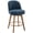 Linen / Blue -【Set of 1 】- 26" Seat Height, variant on WOOW DEPOT 26" Swivel Bar Stools Set of 2, Upholstered Linen Fabric 3.9" Thick Large Seat w/ Mid-Back & Wood Legs, Modern Island Counter Barstools Armless Kitchen Pub Chair, Blue
