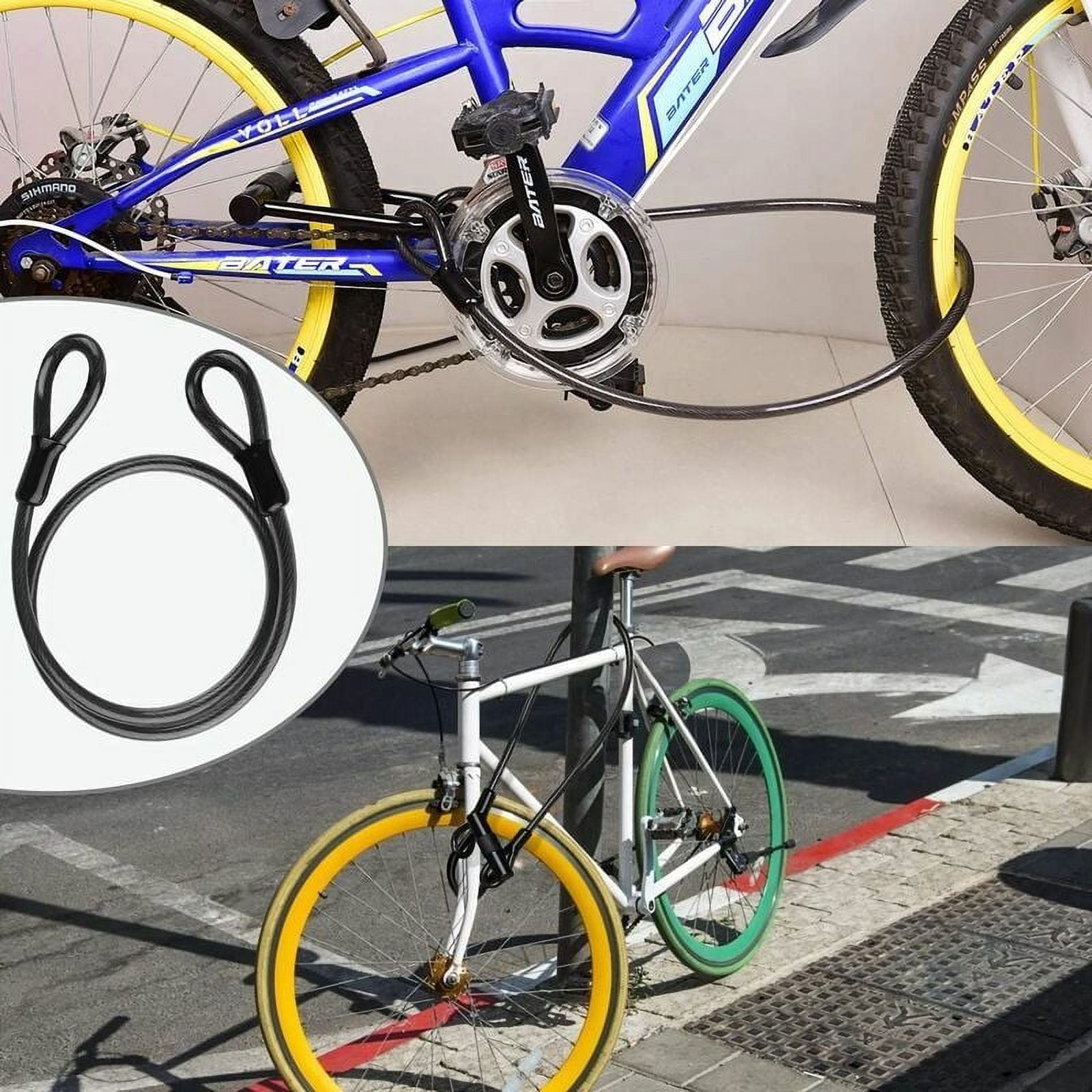 Bike U Lock, Outdoor Heavy Duty With ADDITIONAL Cable For Comprehensive Protection, Suitable For Double Locking Shackle, Affordable U-Lock Protection Against Thefts (Black)