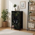 thumbnail image 7 of Moody Dresser for Bedroom with 4 Storage Drawers Dark Floral Plant Vintage Bee Dragonfly Butterfly Moody Gothic Dressers Chest of Drawers Steel Framed Fabric Closet Organizers for Entryway, 7 of 7