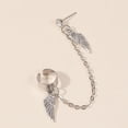 thumbnail image 4 of ddioayh Dainty Silver Wing Earrings,Wing Earbone Clip Earrings for Women,Non Piercing Bling Tassel Style Zircon Earrings Ear Clips Bridal Wedding Jewelry, 4 of 9