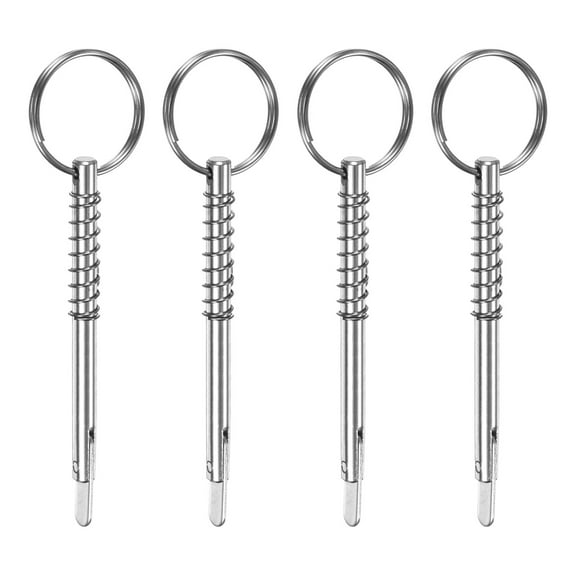Uxcell 4-Pack Quick Release Pins, 316 Stainless Steel 5mm Dia., 67mm Usage Length Bimini Top Pin with Drop Cam & Spring for Deck Boat/Canopy, Marine Hardware
