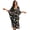 Black Mushroom Daisy Leaves, variant on Dragonfly Hibiscus Plumeria Print Kaftan Dresses for Women Batwing Sleeve Caftan Cover Up Palm Leaves Design Beach Maxi Dress Lightweight Loungewear Mumu Dresses with Side Slits