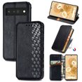 thumbnail image 1 of SaniMore Wallet Case for Google Pixel 7 Pro 6.7", Vintage PU Leather Case Card Slots Cash Pocket Stand Feature Magnetic Closure Anti-drop Shockproof Full Body Protective Case, Black, 1 of 8