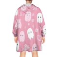 thumbnail image 2 of Wearable Oversized Blanket,Pastel Halloween Ghost Pattern Wearable Blanket Hoodie for Adults,Cozy Hooded Blankets with Super Pockets,Super Warm Fuzzy Pullover for Women & Men, 2 of 6