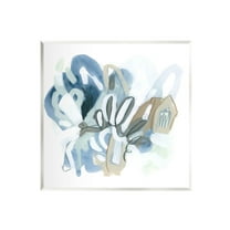 Stupell Industries Contemporary Blue Squiggle Shapes Painting Unframed Art Print Wall Art, Design by June Erica Vess