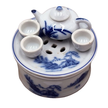 

VEAREAR 1 Set Mini Teaware High Restoration Chinese Style Retro Decorative Ceramics Children Tea Set with Tea Tray Cup Scene Layout